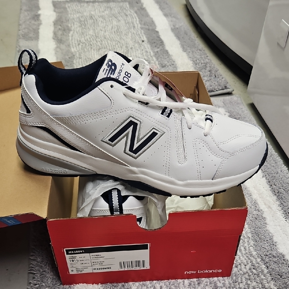 New Balance White and Black Athletic Shoes